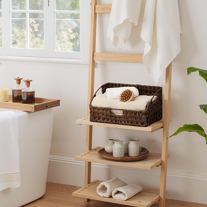 Granny Says Wicker Storage Basket For Shelves, Large Wicker Basket | Wicker Storage Baskets For Pantry, Open Front Basket For Shelves, Kitchen Storage Baskets, Decorative Basket For Home Decor