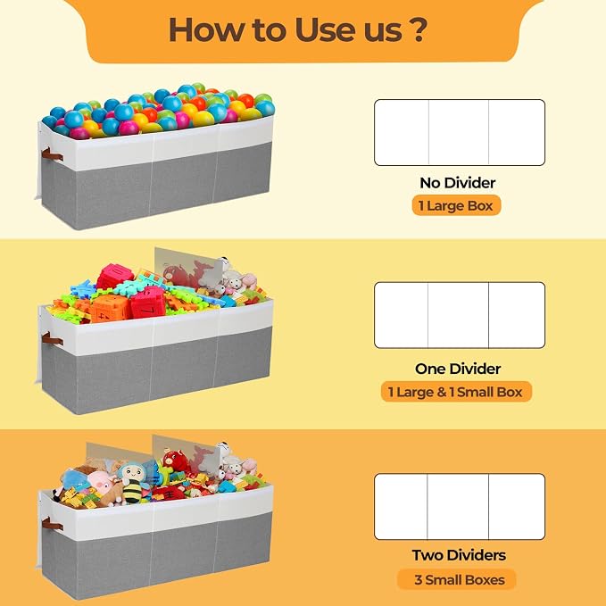 Extra Large Toy Box with Lid,Collapsible Toy Storage Chest Bin,Grey | 40"x14"x16",150L Large Capacity,Sturdy Kids Organizer,Toybox,Toy Bin for Boys & Girls,Living Room,Nursery,Bedroom,Playroom
