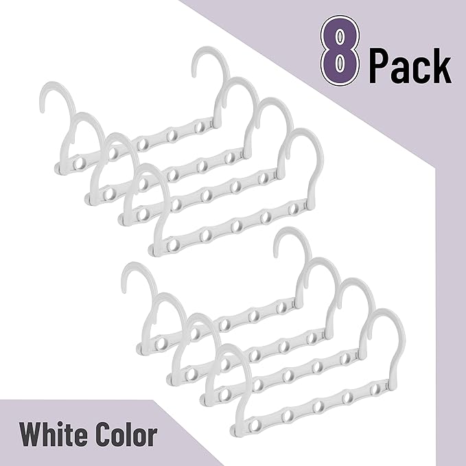 Mr. Pen- Space Saving Hangers, 8 pcs, 360° Rotating Hooks | Magic Cascading Hanger Organizer with 5 Enclosed Slots, Closet Organizers and Storage for Clothes