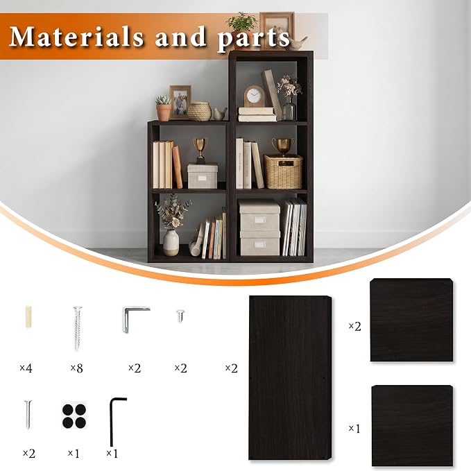 WannabeMyself【2026 Wooden Thick Frame】 2 Cube Storage Organizer with Anti-Tipping Kits, Reversible Open Back Book Shelf,Bookcase for Living Room,Bedroom,Entrance Hall,Office,11.6×24.7×13.1,Chocolate