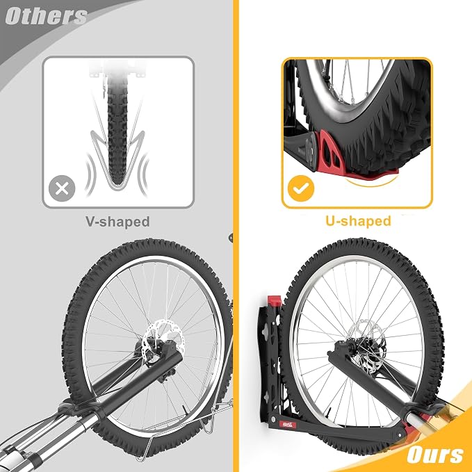 TORACK BIKEPAL No Lifting Swivel Bike Racks, Space Saving Wall Mounted Bike Holder for Garage, Bike Wall Hangers for Vertical Bike Storage (4 Pack)