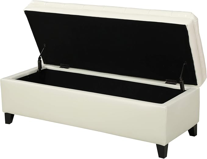 Christopher Knight Home Juliana PU Storage Ottoman, Ivory