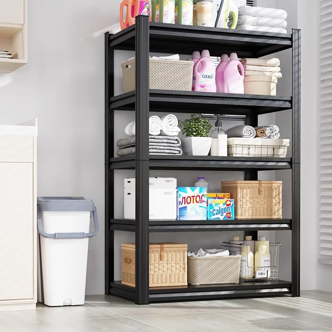 2-pack 46''W Storage Shelves,Adjustable Shelving Unit,5T Metal Garage Shelving ,Heavy Duty Garage Storage Shelves, Quick-Install Metal Shelving Unit Utility Rack Shelf for Warehouse 72H*46W*20''D