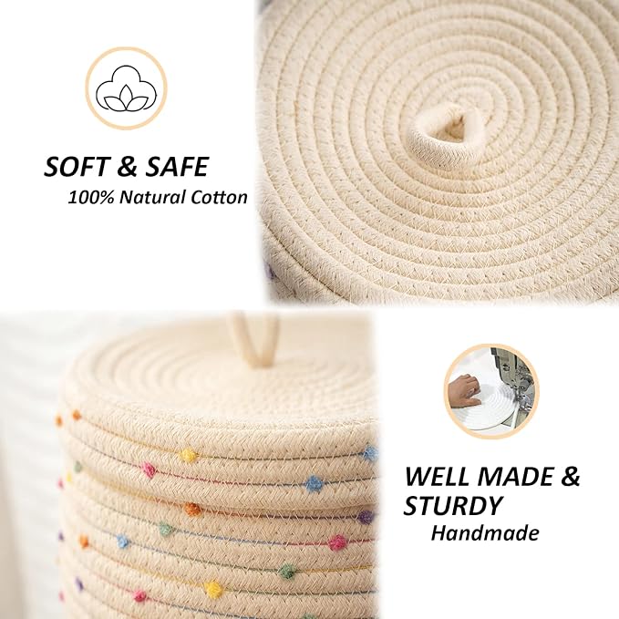 Small basket, Cute Woven Basket with Lid & Decorative Bin for Storage | small woven basket rope basket decorative basket gift basket