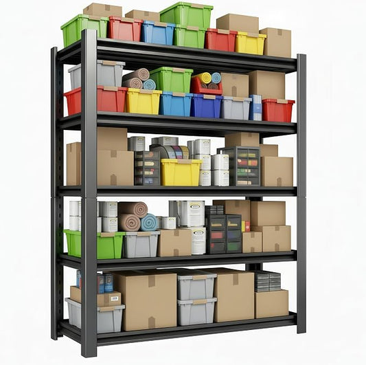 2750 LBS Storage Shelves,Garage Shelves,5-Tier Adjustable Shelving Units and storagefor Garage, Basement, Warehouse, Pantry 36" W x 16" D x 72" H,Black