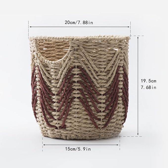 Woven Storage Baskets, Handwoven Straw Weaving Plant Basket Large Laundry Organizer Flower Planter Basket For Flower Pots Storage Containers For Home Bedroom Living Room