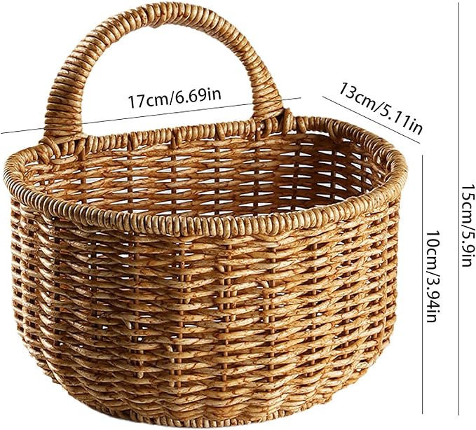 Hand-woven Rattan Storage Basket, 150cm, for Decorating Gardens, Balconies, Terraces, Corridors, and Living Rooms, with Integrated Handle for Easy Hanging