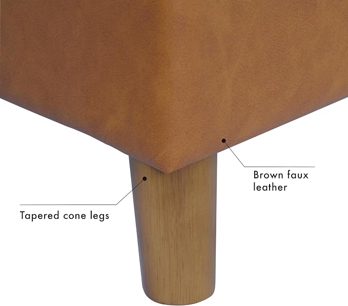 Spatial Order 24" Dinah Collection Storage Ottoman - Carmel Faux Leather