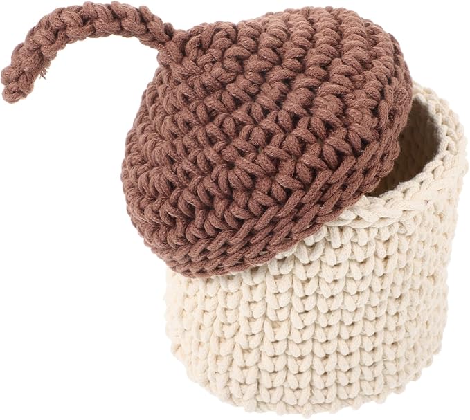 Woven Storage Basket for Shelves Large Capacity Handwoven Organizer Box Natural Cotton Rope Rustic Tabletop Decor and Space-saving Container for Sundries and Plants