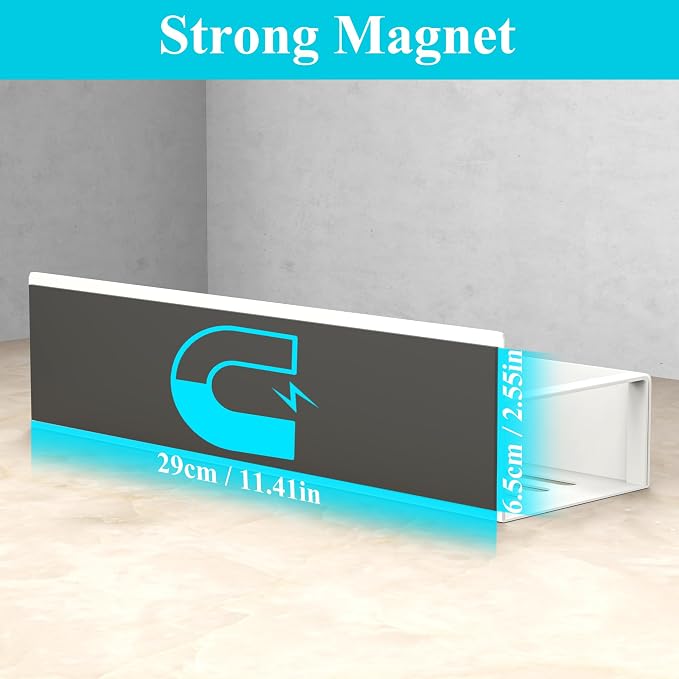 HuggieGems 2 Pack Magnetic Spice Storage Rack Organizer for Refrigerator and Oven, Cream White Fridge Organizers and Storage