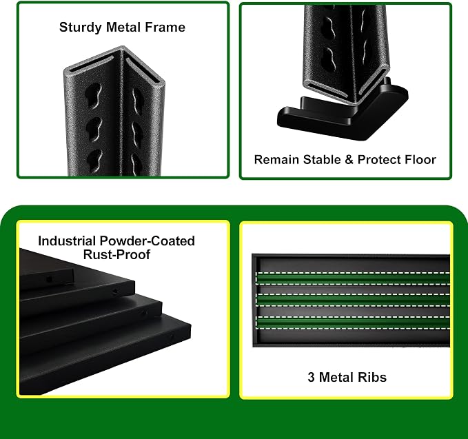 5-Tier Garage Shelving Heavy Duty,48”W x 24”D x 78”H Metal Shelving Unit，2800 lbs Weight Capacity Adjustable Storage Shelves for Retiple Tanks, Pantry, Garage，Black (Black, 5-Ter,48”W x 24”D x 78”H)