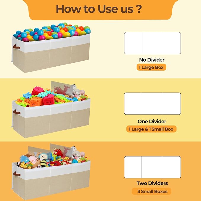 Extra Large Toy Box with Lid,Collapsible Toy Storage Chest,Beige | 40"x14"x16",150L Large Capacity,Sturdy Kids Organizer,Toybox,Toy Bin for Boys & Girls,Living Room,Nursery,Bedroom,Playroom