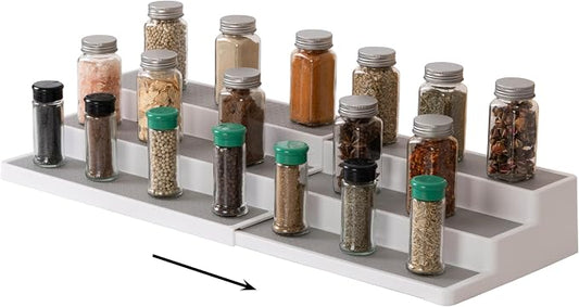 SIMPLEMADE 3-Tier Spice Rack Organizer - Versatile Storage Shelf for Kitchen, Bathroom, Bedroom & Office, Set of 1, White
