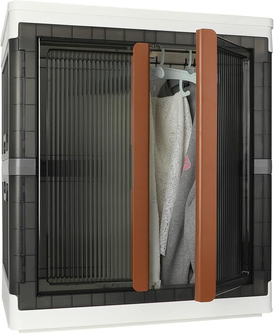 Wardrobe, Closet, Collapsible Storage Cabinet, Useful Box with Large Capacity, 37.5 Gal (142 L), Stackable on Box (19 Gal), Easy Storage of Clothes, Installation Free