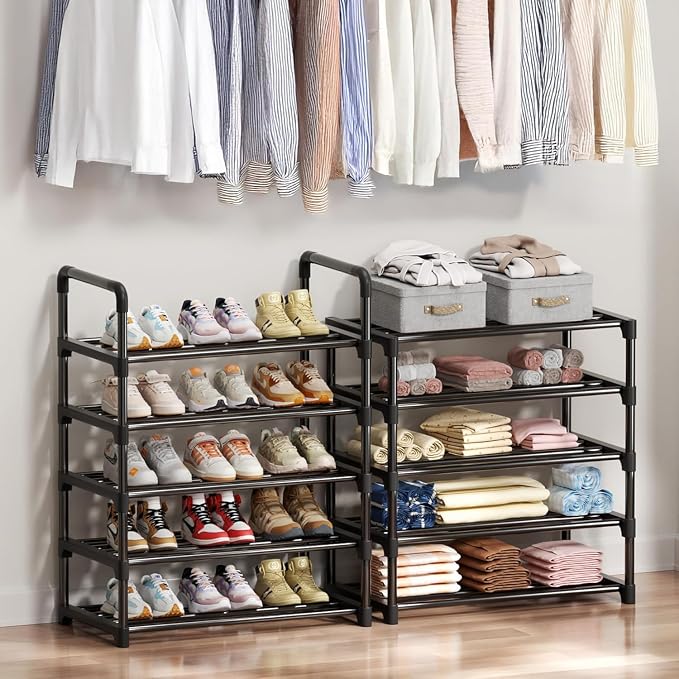 Shoe Rack, 10 Tier Shoe Storage Organizer,Fit 30-35 Pairs Shoes,Metal Tall Shoe Shelf for Closet,Entryway, Hallway,Garage,Bedroom,Cloakroom