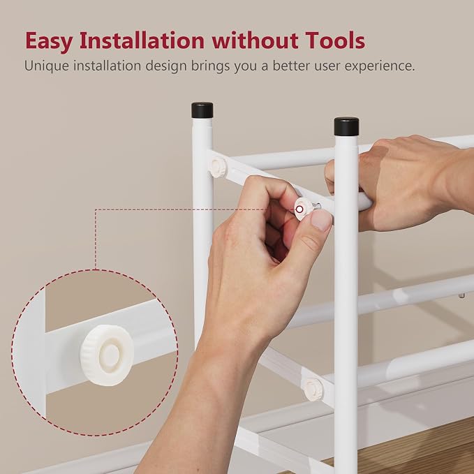 Expandable Shoe Rack for Closet 2 Tier, 28“-41“Stackable, White | Adjustable Shoe Organizer Closet Shoe Rack Floor, Metal Shoe Shelf Storage for Entryway, Closet, Garage, Front Door Entrance