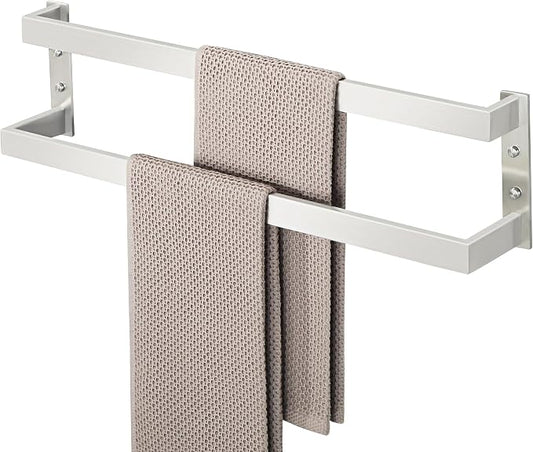 Alise Double Towel Bar, 24" Double Towel Racks for Bathroom, Brushed Nickel | Bathroom Towel Rack Wall Mounted, 3.54" Wide Faster Drying, Ladder Design, SUS304 Stainless Steel