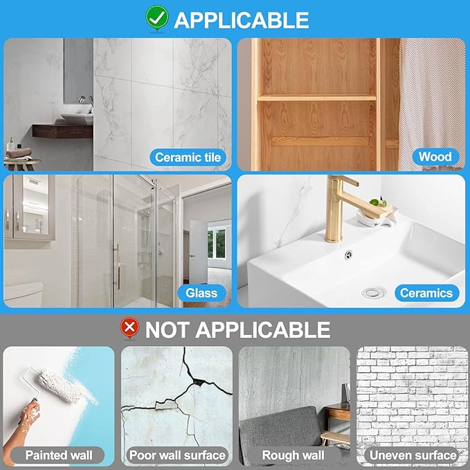 JINSHUNFA Adhesive Wall Hooks 13LB Heavy Duty No Drill Large Transparent Waterproof Hooks for Bathroom Kitchen Towel Coat 8 Pack