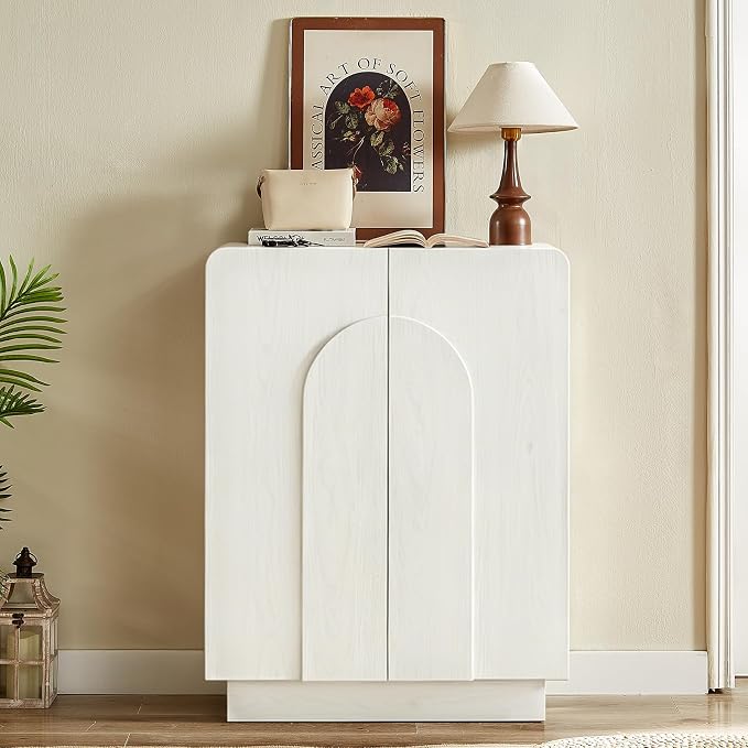 Shoe Storage Cabinet with Doors, Large Shoe Cabinet Storage for Entryway, Wooden 6 Tier Shoe Organizer Cabinets with Adjustable Shelves for Entrance Hallway Living Room Foyer (White)