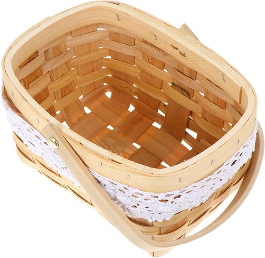 Hemoton Handwoven Flower Storage Basket Elegant Desktop Decorative Container for Festivals Weddings and Home Organization Unique Design Safe and Reliable Material for Plant Display