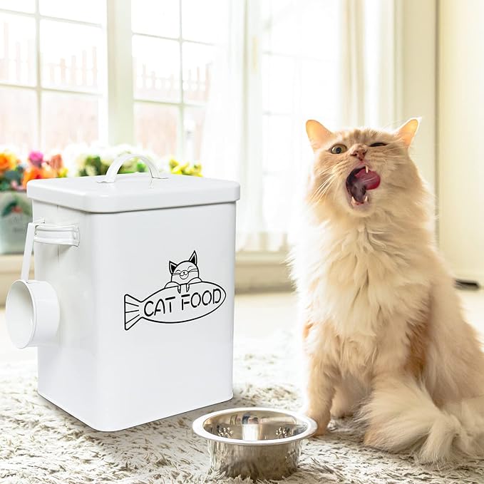 Vumdua Dog and Cat Food Storage Container, Farmhouse Pet Food Containers with Lid and Dry Food Scoop, Durable Airtight Great Gift for Pet Owners