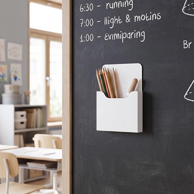 Gilprop 8 Pack Magnetic File Folder Holder for Whiteboard Classroom Storage | 5"x7"x1.2" Hanging Magnetic Wall File Organizer, Refrigerator Magazine Holder, for Mail Letters Paper Desk Office