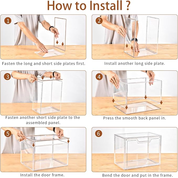 Stackable Acrylic Display Case,Clear Storage Bins with Lid for Collectibles | Purse Organizer ,Storage Boxes/Bins with Lids, Closet Organizers and Storage for HandBags, Hat, Collectibles and Lego