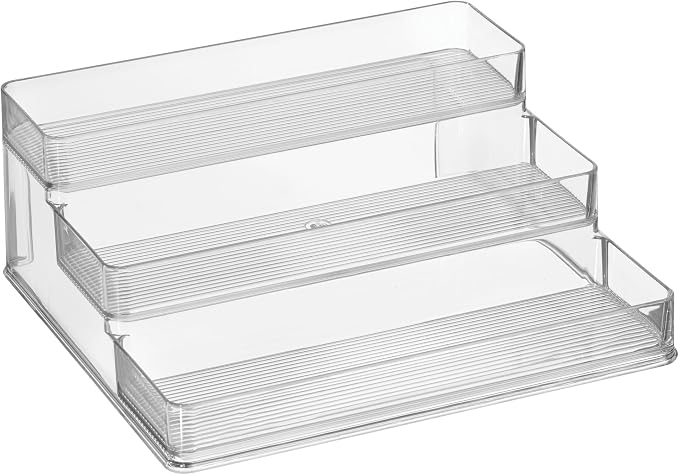 iDesign Nail Polish Organizer, 3-Tier Clear Display Stand | Holds up to 30 Bottles, Compact, For Countertop