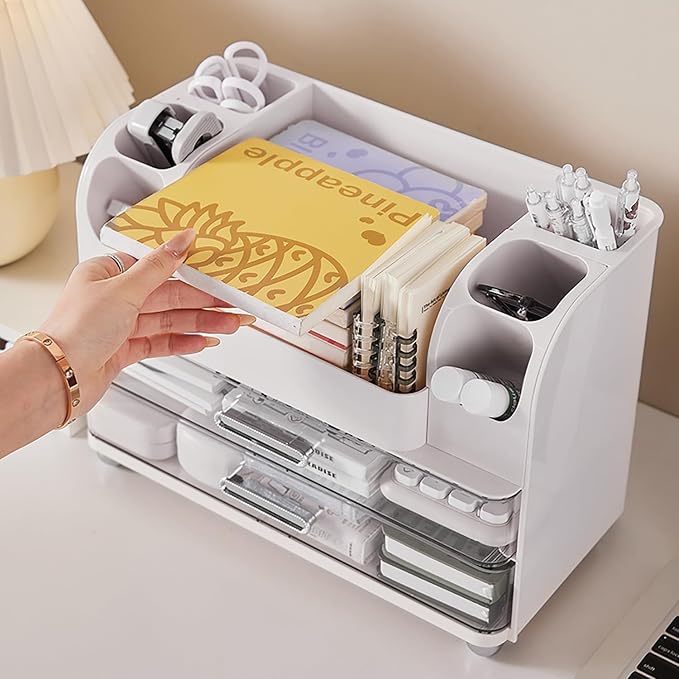 Makeup Organizer,Perfect Bathroom Skincare Organizer,Cosmetic Display Case | Makeup Organizer with Drawers and Brushes Holdere,Easy to Store Your All Beauty Essential