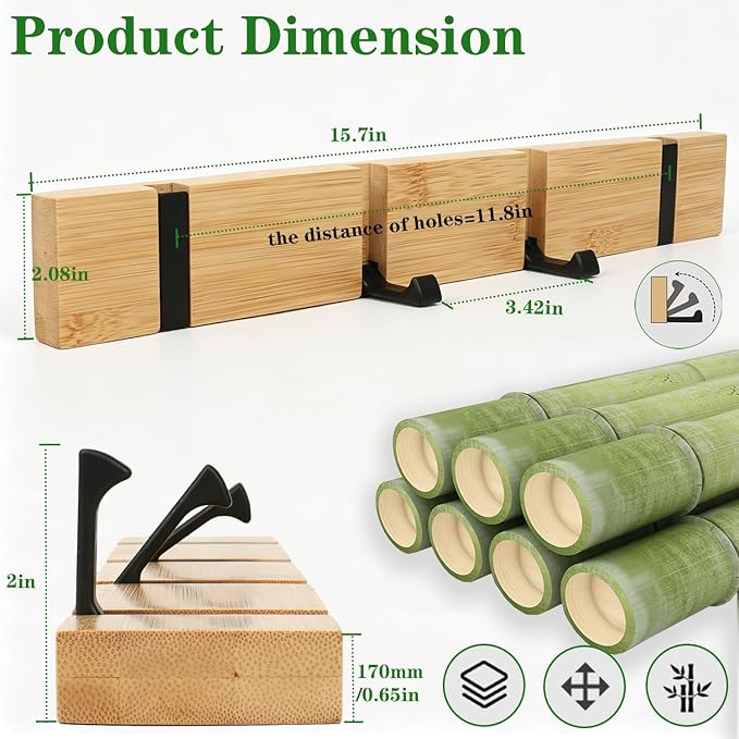 Wall Mounted Coat Rack, Heavy Duty Folding Coat Hooks Wood Retractable Wall Hooks for Hanging Purse Clothes Keys, Towel Hooks Rack for Bathroom Wall Coat Hanger for Entryway (4 Hooks,Nature)