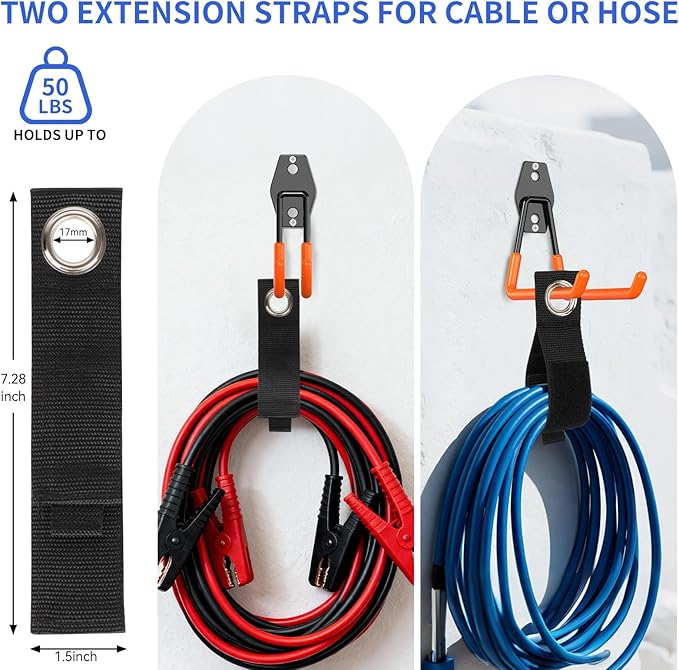 Garage Hooks Heavy Duty Garage Storage Hooks 24 Pack, Utility Steel Wall Mount Hook with Non-Slip PVC Coating Garage Organization for Bike, Ladder, Tools, Hose
