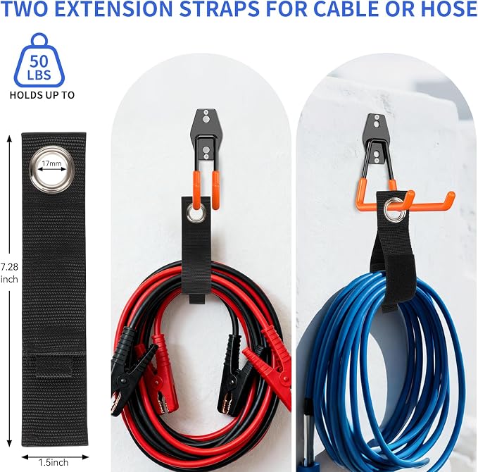 Heavy Duty Garage Hooks 11 Pack, Garage Storage Hooks with Non-Slip PVC Coating, Utility Steel Wall Mount Hook for Bike, Ladder, Tools, Hose & Garage Organization