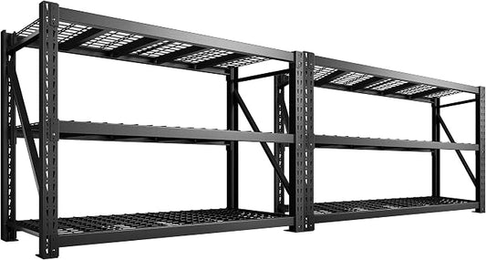 Bepatio 7050LBS Garage Shelving Heavy Duty,68''W Storage Shelves Metal Shelving Unit,3Tier Storage Rack Shelf.Adjustable Industrial Shelving for Warehouse Commercial,68''Wx23.7''Dx66''H, 2PCS