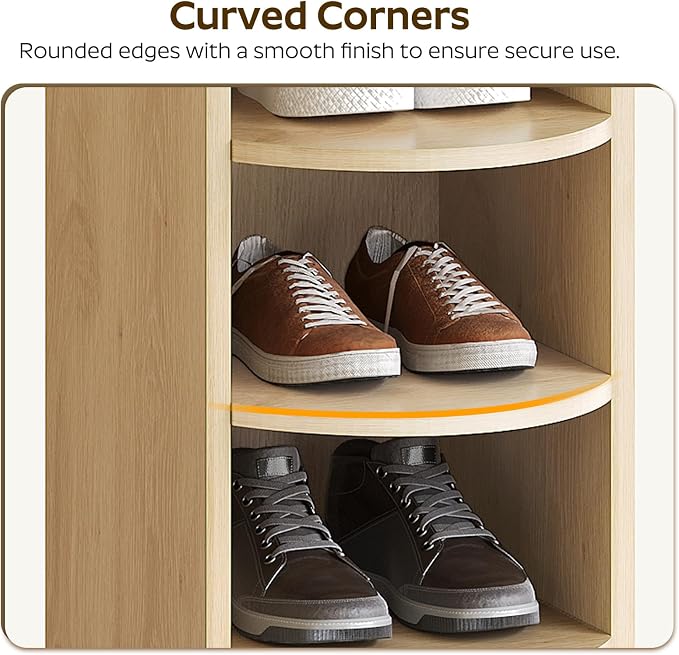 9-Tier Tall Shoe Rack, Wooden Shoe Storage Organizer, Narrow Shoe Cabinet with Removable Shelves for Small Spaces, Holds 9 Pairs of Shoes, for Entrance, Hallway, Natural SS02NL