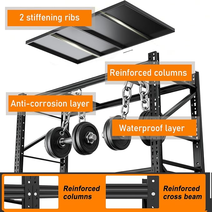 Garage Shelves Heavy Duty 73" H*57" W*23.6" D | Metal Garage Shelving Unit High Load Capacity Industrial Storage Shelves for Garage Warehouse Basement