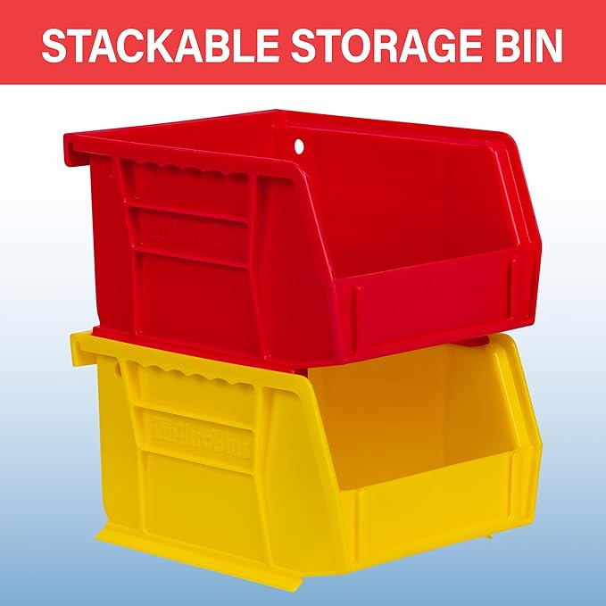 Akro-Mils 30210 AkroBins Plastic Storage Bins, 5"x4"x3", Green, 24-Pack | Space-Saving Stackable Bins for Garage, Pantry, Craft Organization