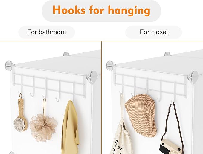 HOMIDEC Closet Organizers and Storage, 12 Cube Storage Organizer, White | Portable Closet Organization Clothes Shelves Clothing Storage for Kids, Closet, Bedroom, Bathroom, Office