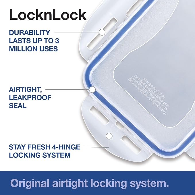 Lock & Lock Airtight Food Storage Container with Lid, 11 Cup