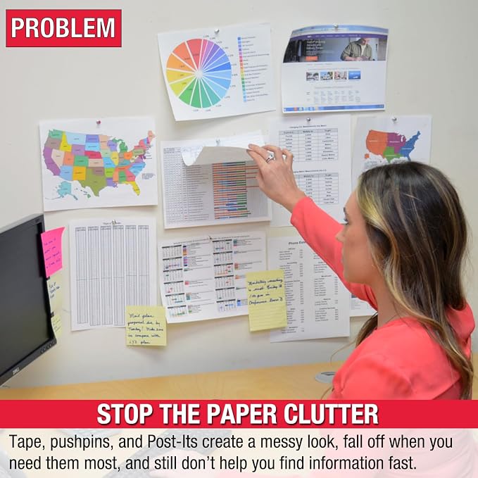 Ultimate Office FASTFIND 10-Pocket Wall Reference Display Organizer, Colors | The Original 10-Pocket Wall Organizer Displays 20-Letter Size Sheets. Flip to Find Your Most Important Documents in Seconds
