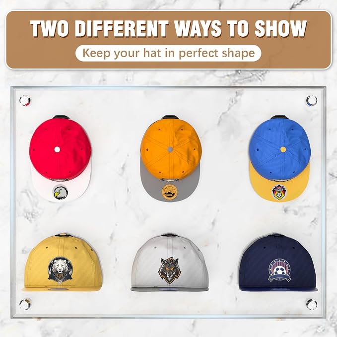 Niunuerga 48 Pack Adhesive Hat Hooks for Wall, Super Strong Hat Rack for Baseball Caps, Minimalist Hat Organizer Display for Home Decor, Hat Hangers Holder for Wall, Door, Closet, No Drilling (Black)