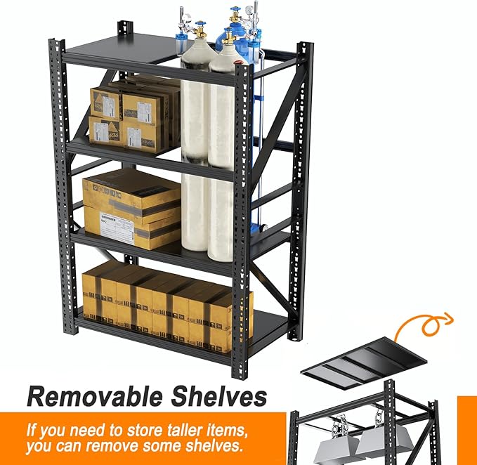 Heavy Duty Garage Shelving 73" H 3000LBS Load Capacity | Metal Garage Storage Shelves Adjustable Industrial Shelving Unit for Garage,Warsehouse,Workshop