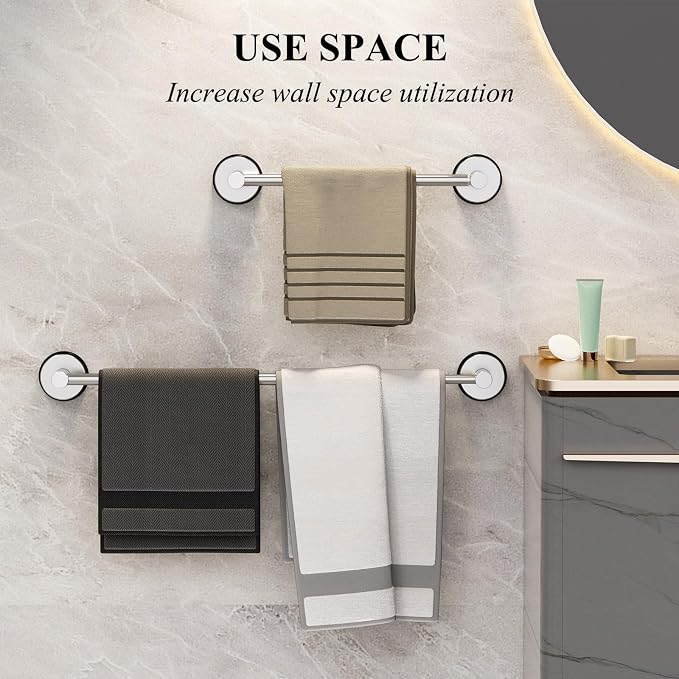 Towel Bar for Bathroom Wall,Adjustable 17~29 Inch Towel Racks for Bathroom Wall Mounted, Towel Holder for Glass Shower Door,Apparment Essentials,Home Decor-Silver