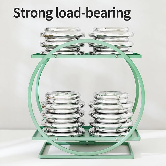 Perfume Organizer for Dresser, 2-Tier Bathroom Counter Organizer | Round Perfume Holder, Makeup Organizer for Vanity, Green Bathroom Organizer Countertop Shelf, Perfume Tray Skincare Storage