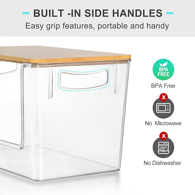 Pantry Organizers Storage, 2 Pack Large Clear Storage Bins for Onion, Potato, Garlic, Canned Food, Organizer Bins for Under Sink, Kitchen, Countertop, Bathroom