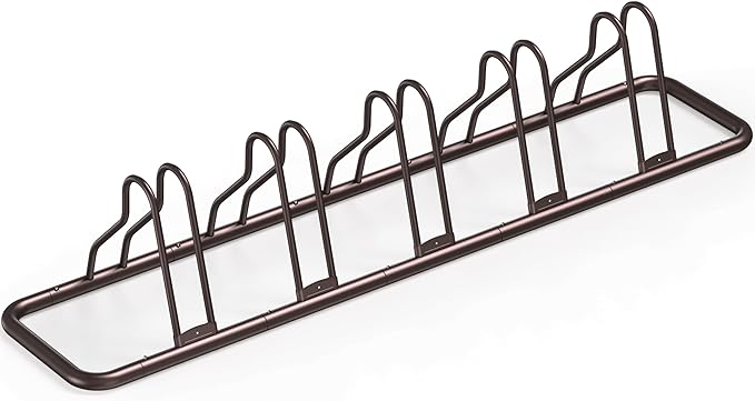 Simple Houseware 5-Bike Adjustable Floor Storage Rack for Garage, Bronze | Bicycle Parking Stand Organizer for Road and Kids Bikes