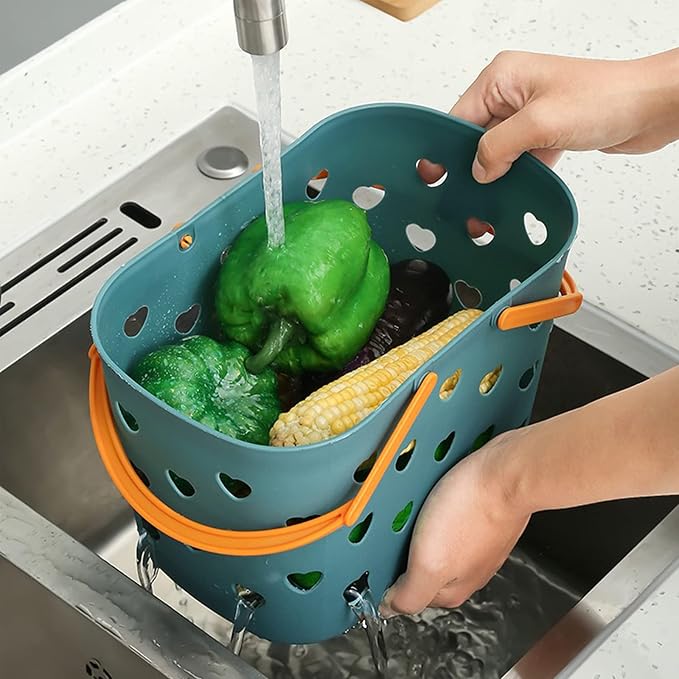 Portable Shower Caddy with handle Plastic Shower Basket Organizer, Blue | Bathroom Caddy Storage Tote Cleaning Supply Caddy for College Dorm, Kitchen, Pantry, Garage
