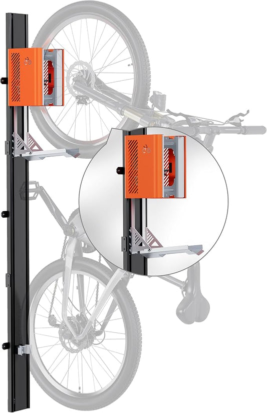 monTEK Automatic Lift Bike Rack Up to 71LBS, BO | Heavy-Duty Vertical Wall Bike Rack,Fits 24-29" Tires,Effortless Lifting,Easy Install,Space-Saving Storage for Garage,Shed