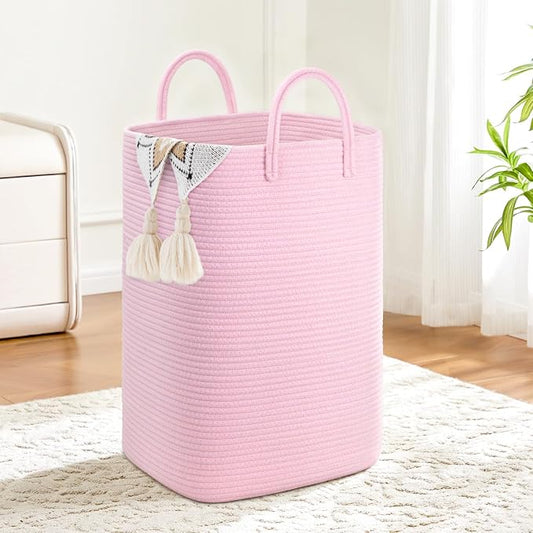 Artfeel Laundry Basket,Woven Cotton Rope Laundry Hamper,100L Versatile Storage for Dirty Clothes,Baby Toys,and Blankets in Bathroom, Nursery,and Living Room