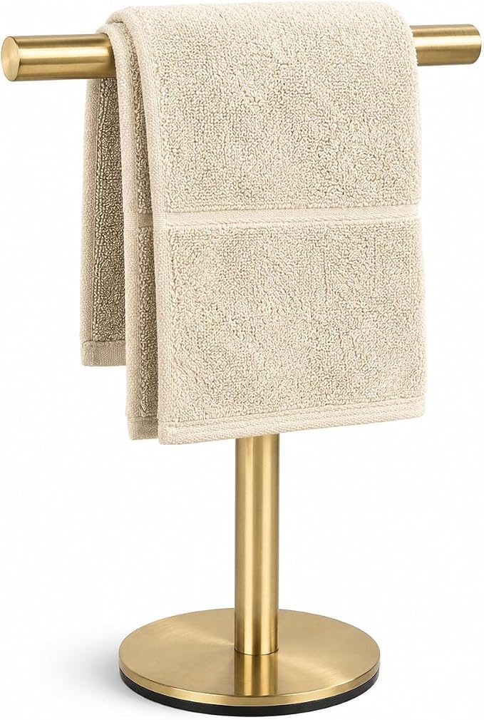 Bathroom Hand Towel Holder Stand，T-Shape Hand Towel Holder Stand SUS304 Stainless Steel for Bathroom，Kitchen or Vanity Countertop