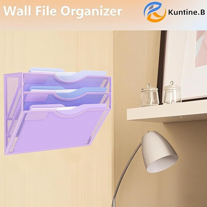 Kuntine.B Wall File Organizer Office Hanging Magazine Holder Wall File Organizer for Office Home